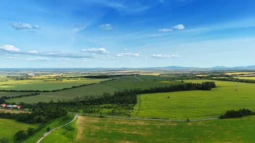 Expansive green fields in rural Europe.