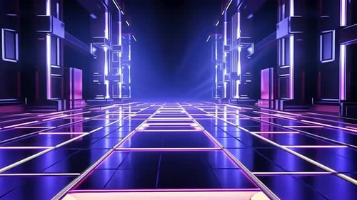 Futuristic neon corridor
