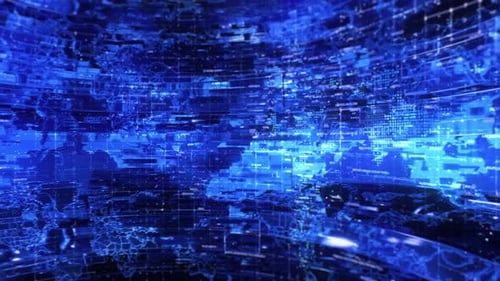 Futuristic Global Data Network Loop Background