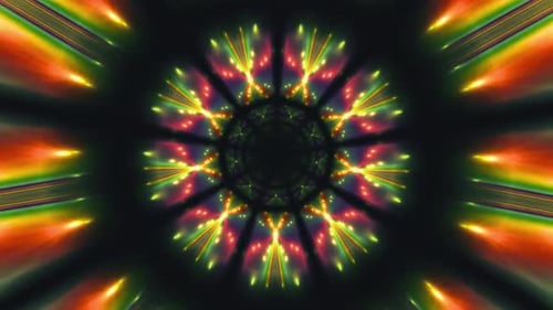 Symmetric Neon Light Tunnel Animation in Abstract Style