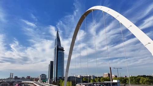 Modern Bridge At Montevideo In Maldonado Uruguay.