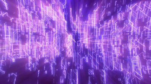 Futuristic Digital Grid Lines Abstract Technology Background Loop