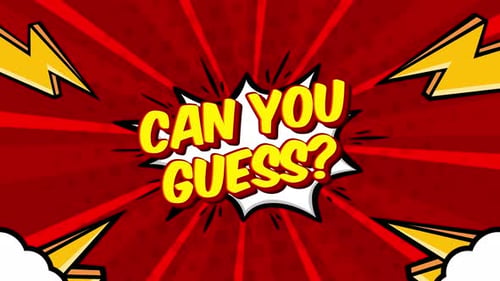 Can You Guess Comic Text Animation on Cartoon Background