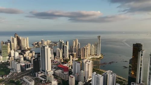 Panama city sunset drone shots
