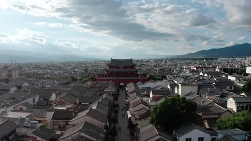 Buildings and landscapes in Weishan, Yunnan, China
