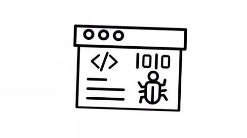 Software Development Debugging Line Icon Animation