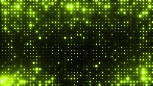 Green glowing blinking lights.