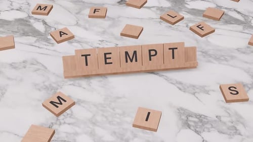 Animated 3D Wooden Letter Tiles Spelling a Word Reveal