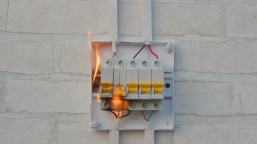 Circuit Box On Fire, Electrical Hazard, Malfunction
