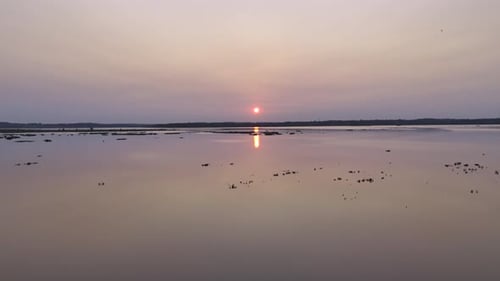 Magnificent sunset over the river.