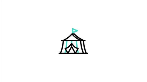 Minimalist Line Art Tent Reveal Animation