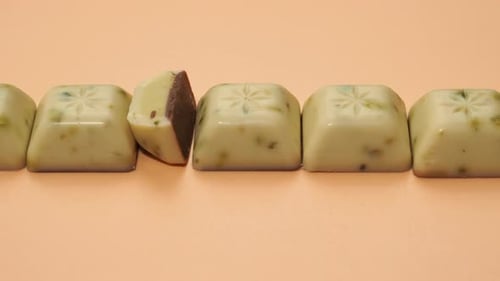 Delicious White Chocolates With Star Design Close Up