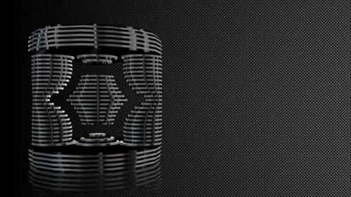 3D Geometric Metallic Hourglass Morphing Animation