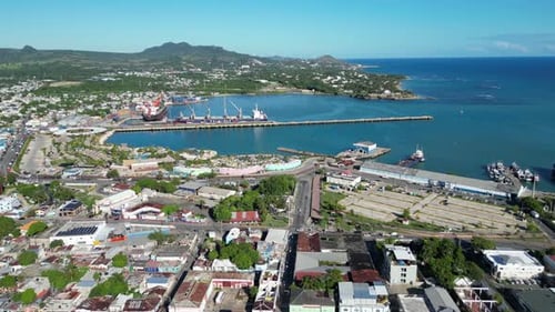 Vue aérienne du port de la ville de Puerto Plata sur la côte nord de la République dominicaine