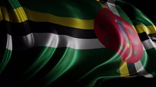 Realistic Waving Flag of Dominica Animation