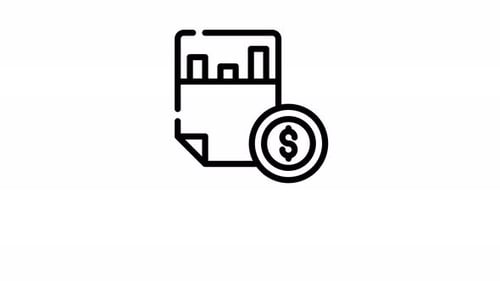 Animated Financial Report and Dollar Coin Icon