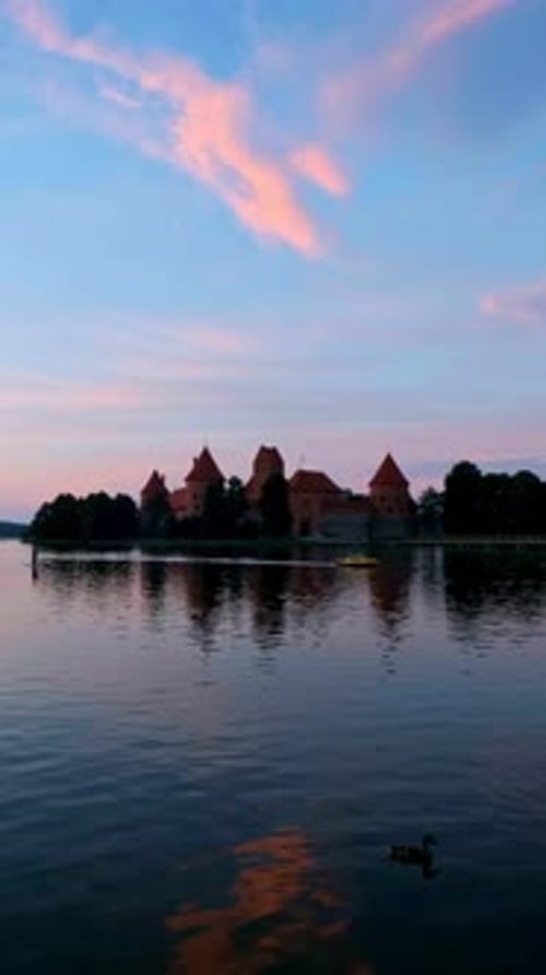 Trakai Island Castle in Lake Galve Lithuania