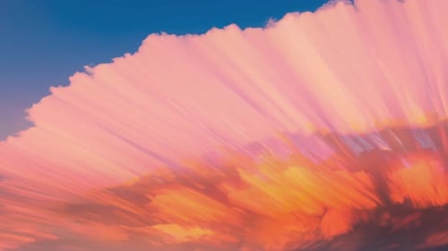 Pink Clouds Drifting at Golden Hour