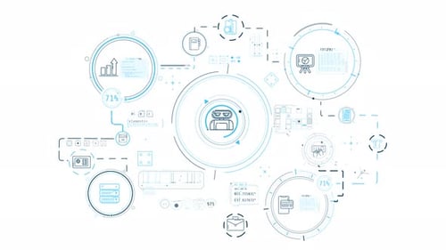 Animated Business Technology Data Network Diagram UI