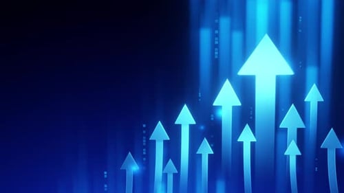 Upward Arrows with Blue Background