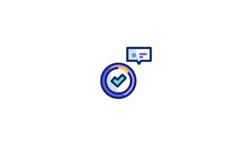 Animated Checkmark and Speech Bubble Icon for Completion