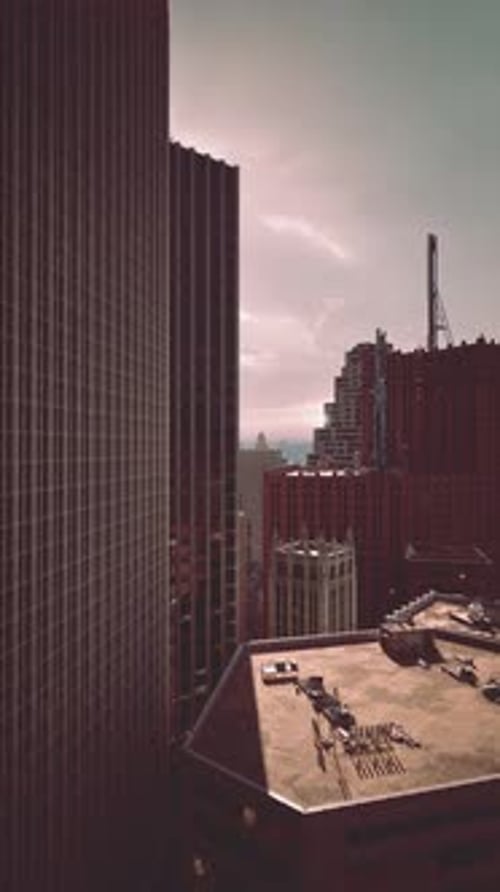 Cityscape View From Tall Building