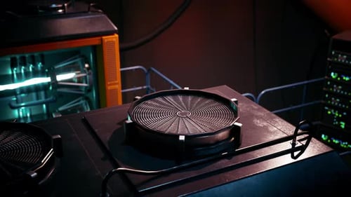 Exploring a High Tech Lab with Glowing Futuristic Equipment