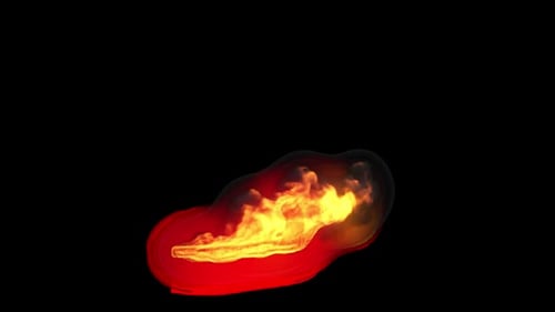 Vibrant flame on black background