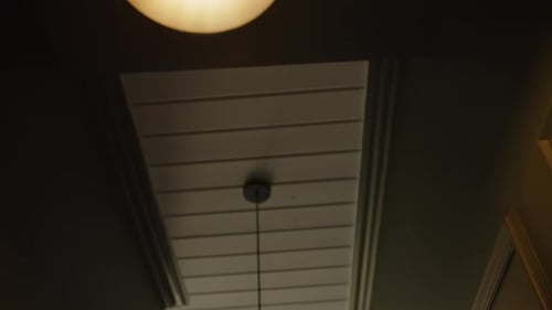 Loft Style Lamps Hanging on the Ceiling View From Below