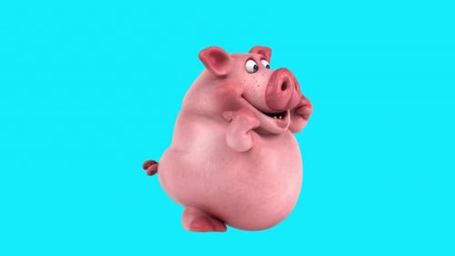 Fun 3D cartoon pig (with alpha channel)