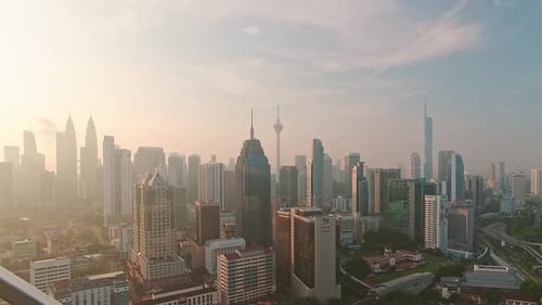 Kuala Lampur Skyline On Sunrise