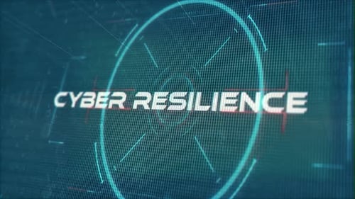 Futuristic Cyber Resilience Title Reveal with HUD Elements