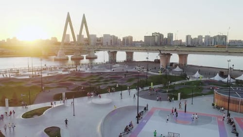 Contemporary Sports Ground for Activities on Riverbank