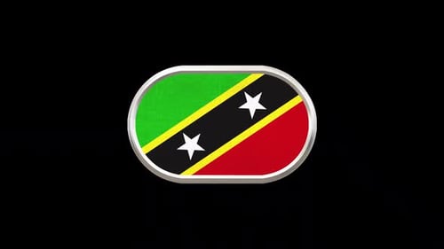 Animated 3D Flag Badge Loop