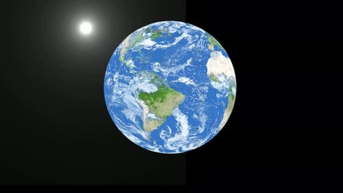 Rotating Earth Globe with Sun and Day Night Cycle