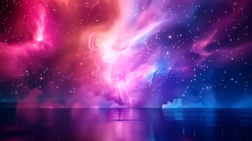 Kosmisches Meer aus lebendigen Nebeln