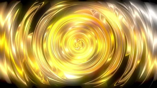Pulsierende und rotierende Spirale in Gold- und Platintönen