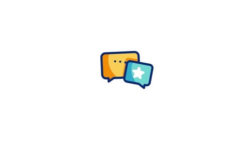 Animated Speech Bubble Icon with Star for Communication