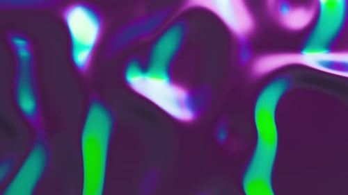 Abstract Holographic Neon Wavy Surface Background Foil with Wave and Ripples Ultraviolet Iridescent