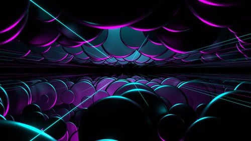 Zyanfarbener und rosafarbener abstrakter Kreis-Bewegungshintergrund Vj Loop In 4K