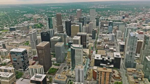 Paisaje urbano aéreo de la zona urbana de Denver, Colorado, Estados Unidos