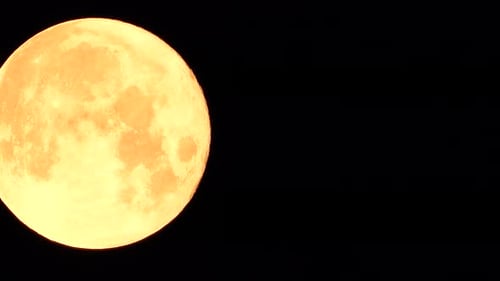 Glowing Full Moon on a Black Sky