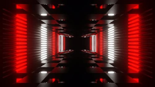 Red And White Neon Stroboscope Room Background Vj Loop In 4K