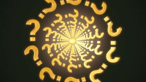 Golden Question Marks Tunnel 4 K 60 Fps