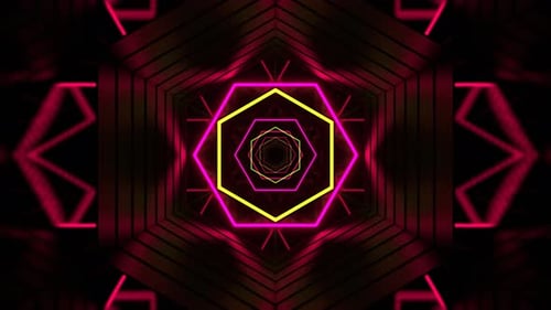 Light Green And Pink Mirror Neon Prism Of Space Background VJ Loop In 4K