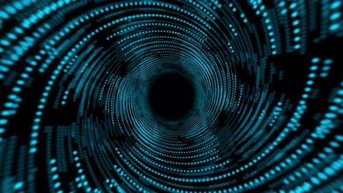 Animated Futuristic Digital Tunnel Vortex Loop Background