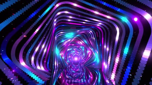 Neon Lights Tunnel Background