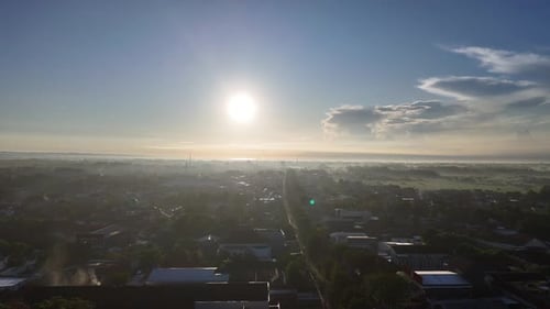 Aerial Sunrise in Indonesia