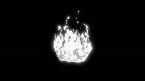 Stylized Cartoon Anime White Fire Effect