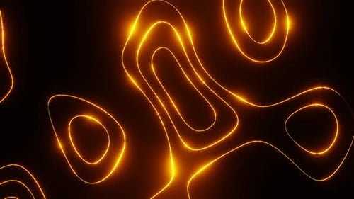 Orange On Black Abstract Neon Glowing Moving Background Vj Loop Animation In HD